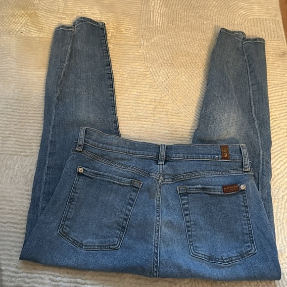 7 for all mankind b(air) ankle skinny stretch light wash jeans sz 30 - Picture 4 of 11
